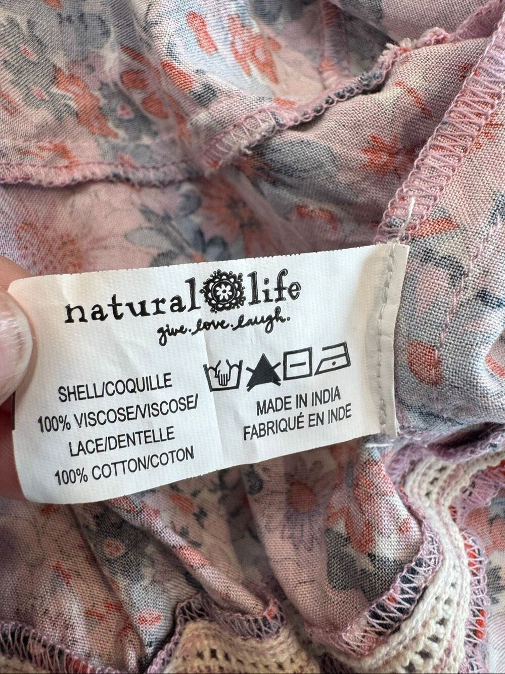 NWOT Natural Life Pink Floral Babydoll Mini Dress Boho Balloon Sleeve Medium - Picture 6 of 6
